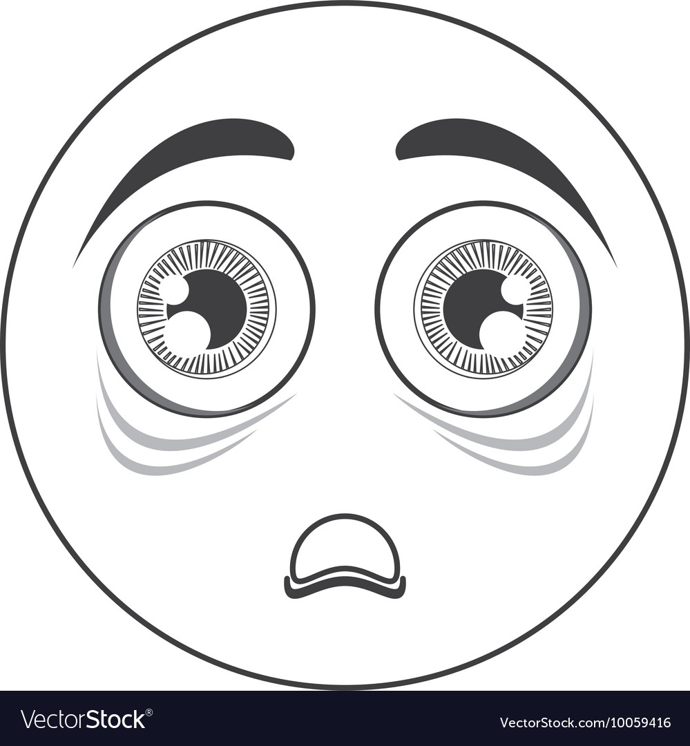 Scared emoji face character Royalty Free Vector Image