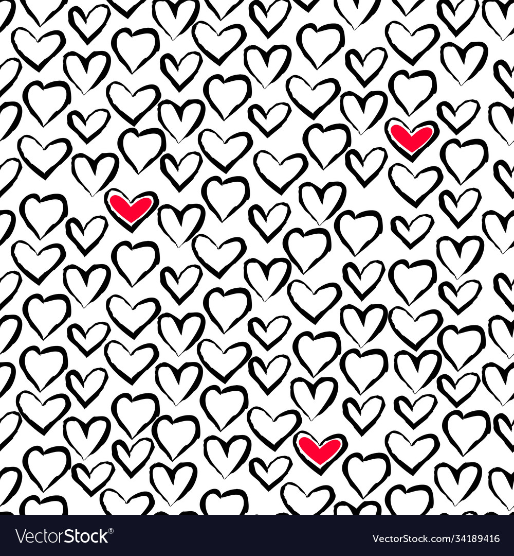 Seamless modern pattern with heart print Vector Image Seamless modern pattern with heart print