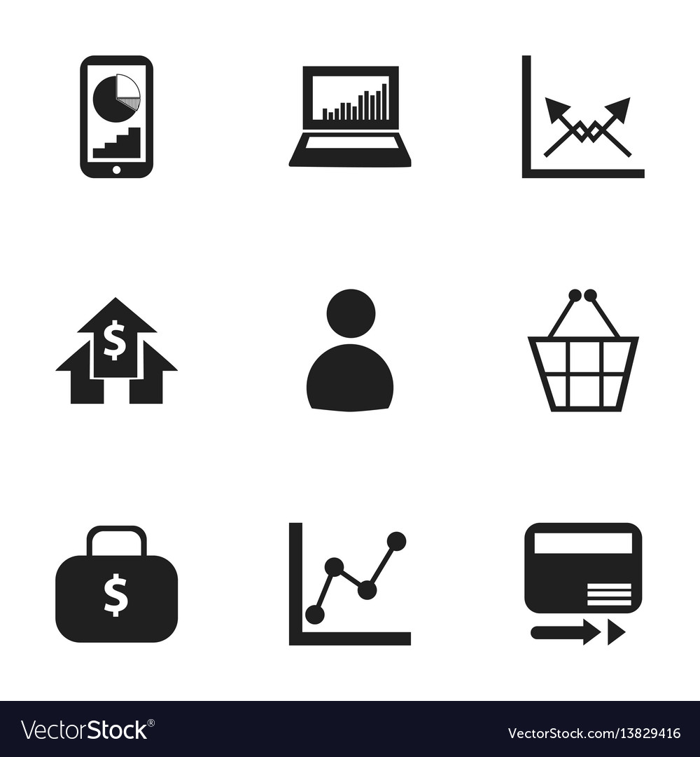 Set of 9 editable analytics icons includes