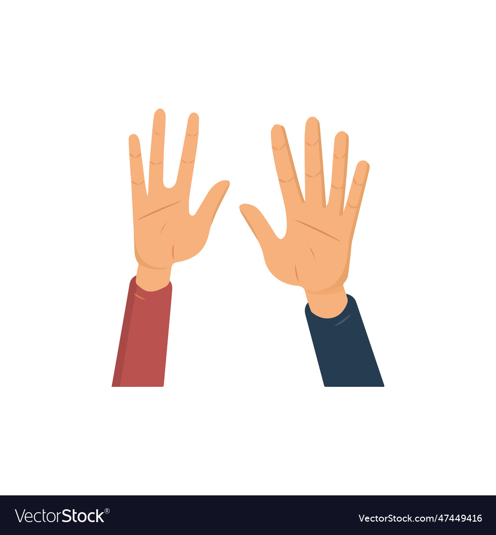 Set of hands showing different gestures palm Vector Image Set of hands showing different gestures palm