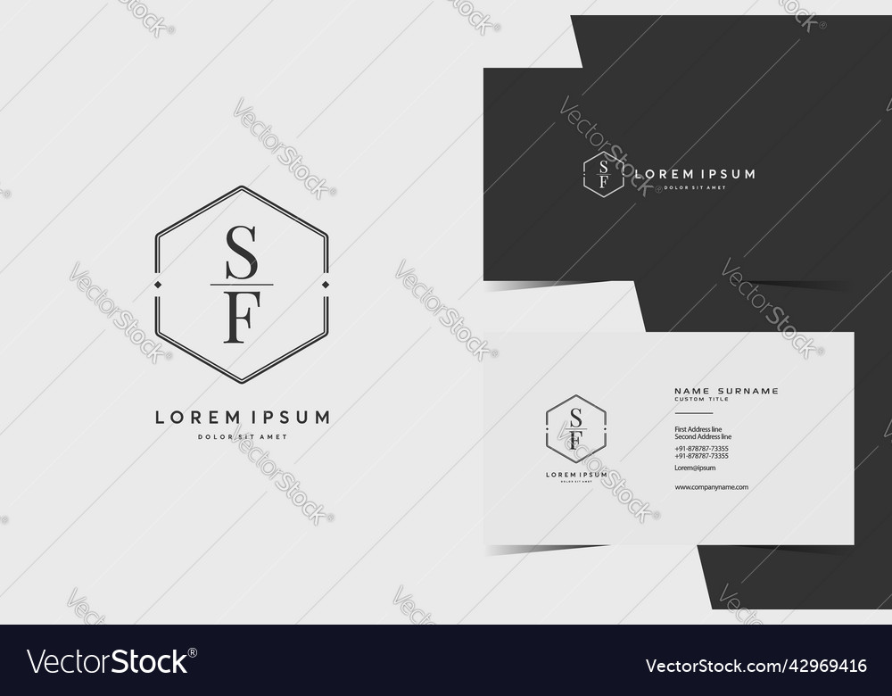 Einfache hexagon sf monogram logo ikone modern