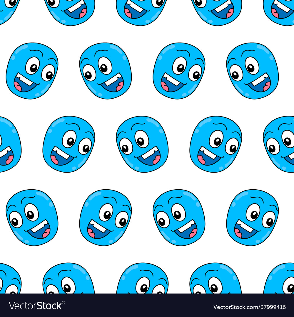Smile emoji seamless pattern textile print repeat
