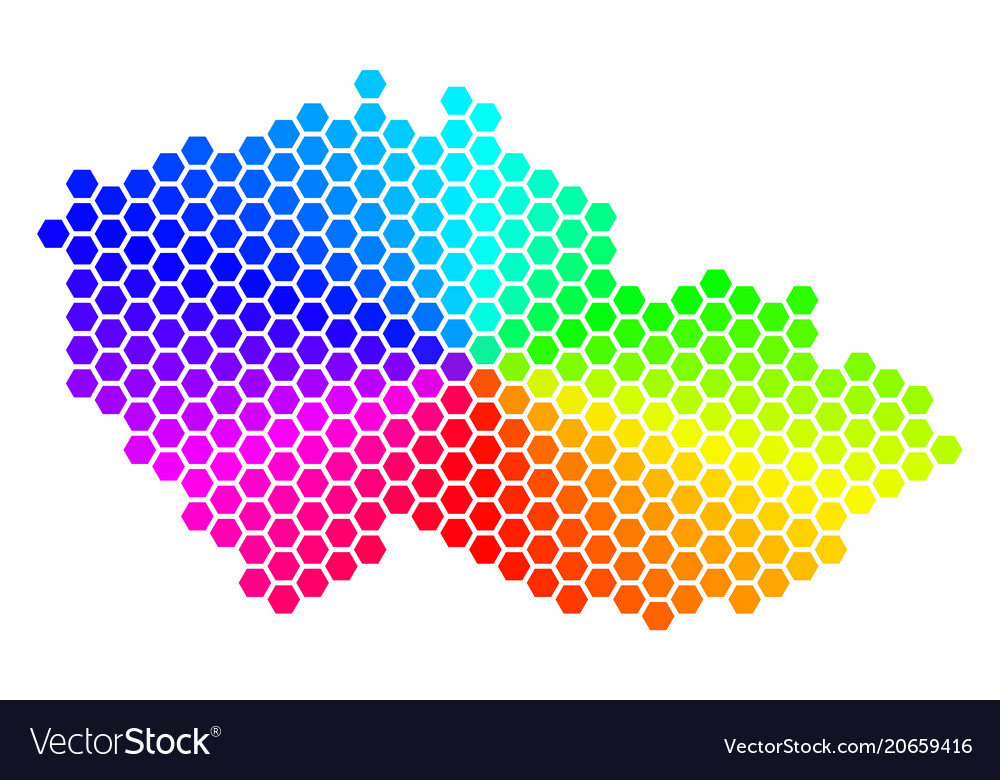 Spectrum hexagon czech map