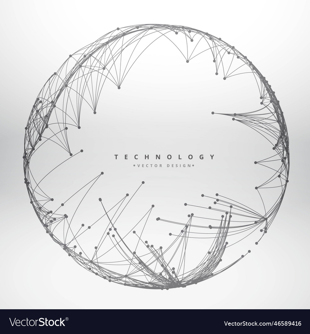 Technology background made with circular mesh vector image Technology background made with circular mesh