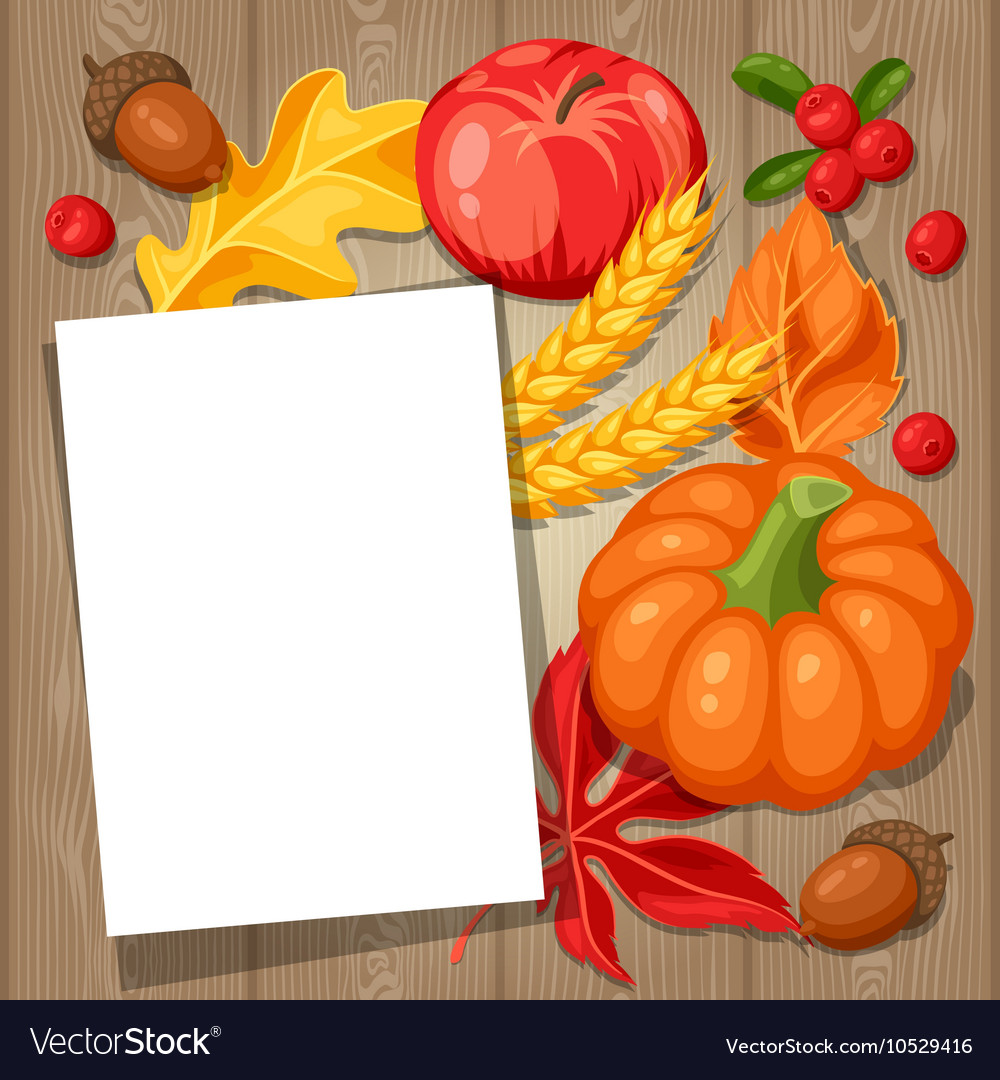 Thanksgiving day greeting card background Vector Image