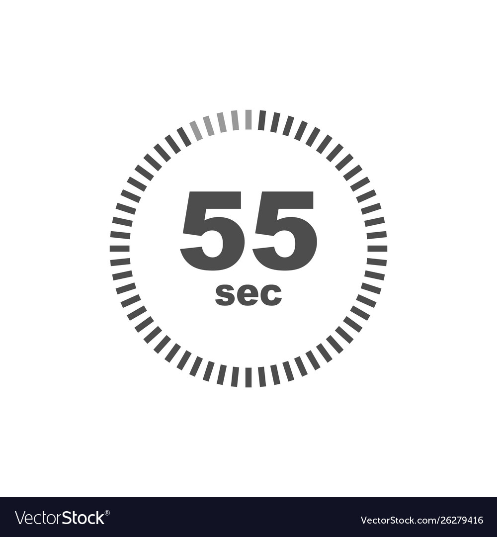 Timer 55 sec icon simple design vector image on VectorStock.
