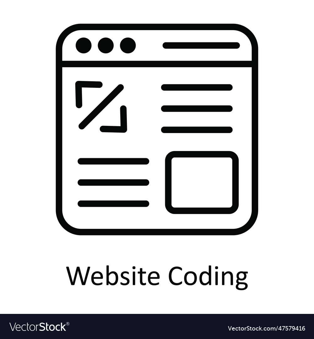 Website coding outline icon design