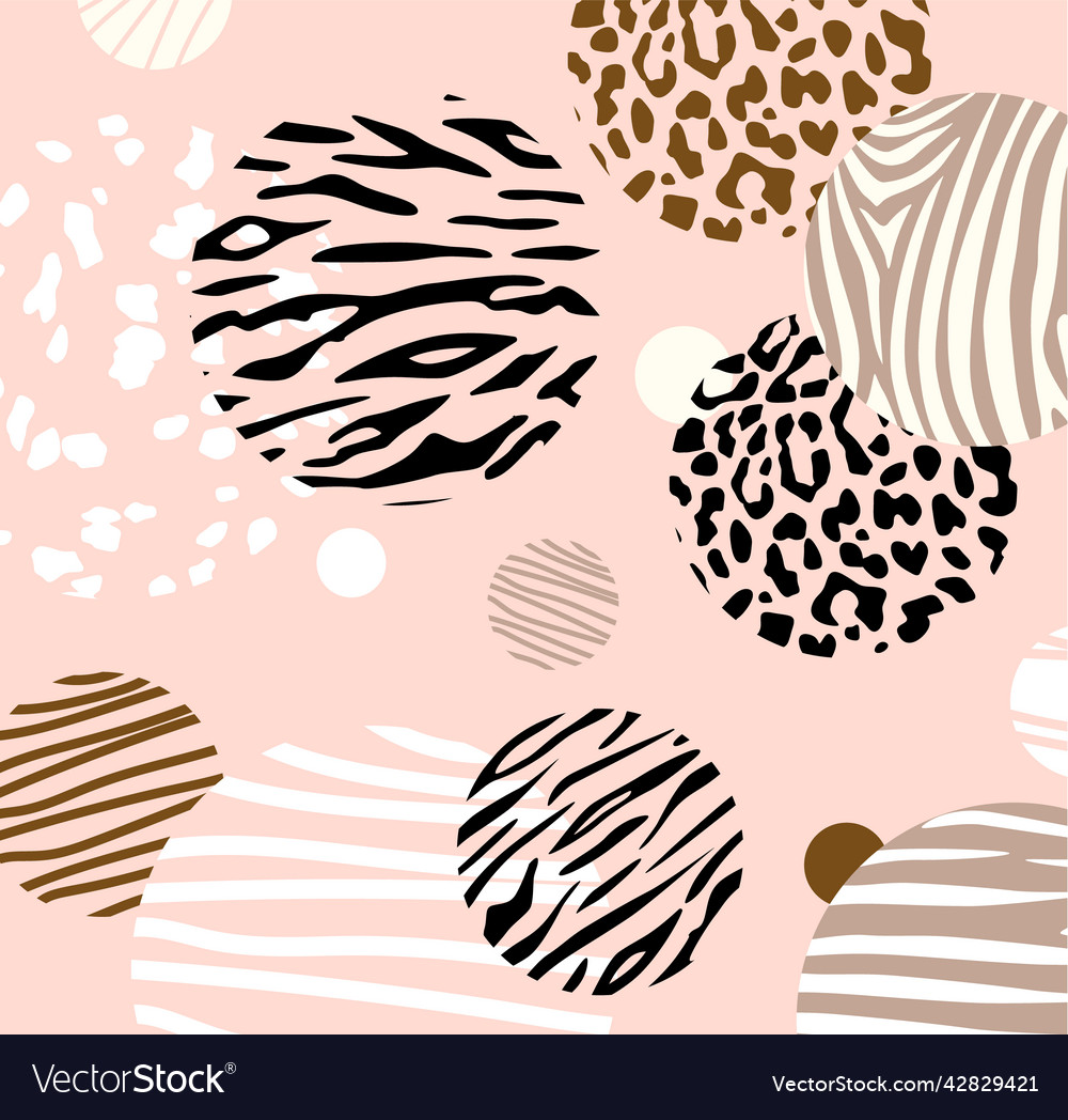 Abstract geometric pattern with animal print Vector Image Abstract geometric pattern with animal print