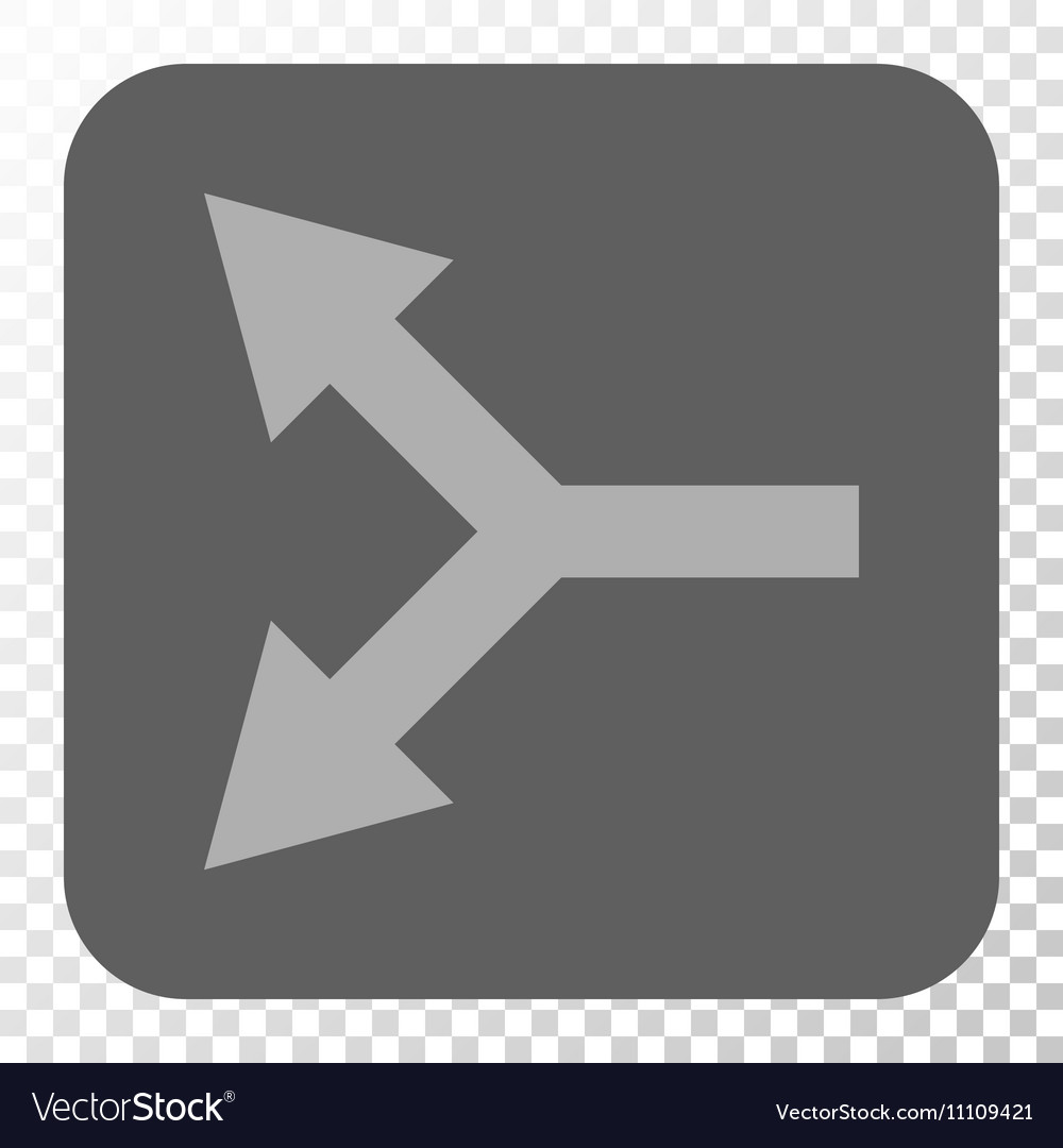 Bifurcation arrow left rounded square button