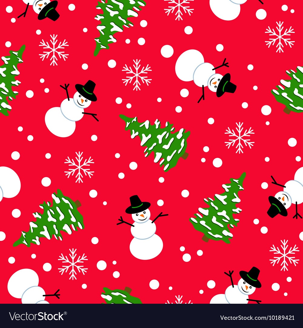 Christmas seamless pattern on a red background