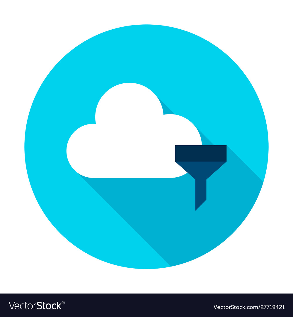 Cloud computing filter circle icon Vector Image Cloud computing filter circle icon