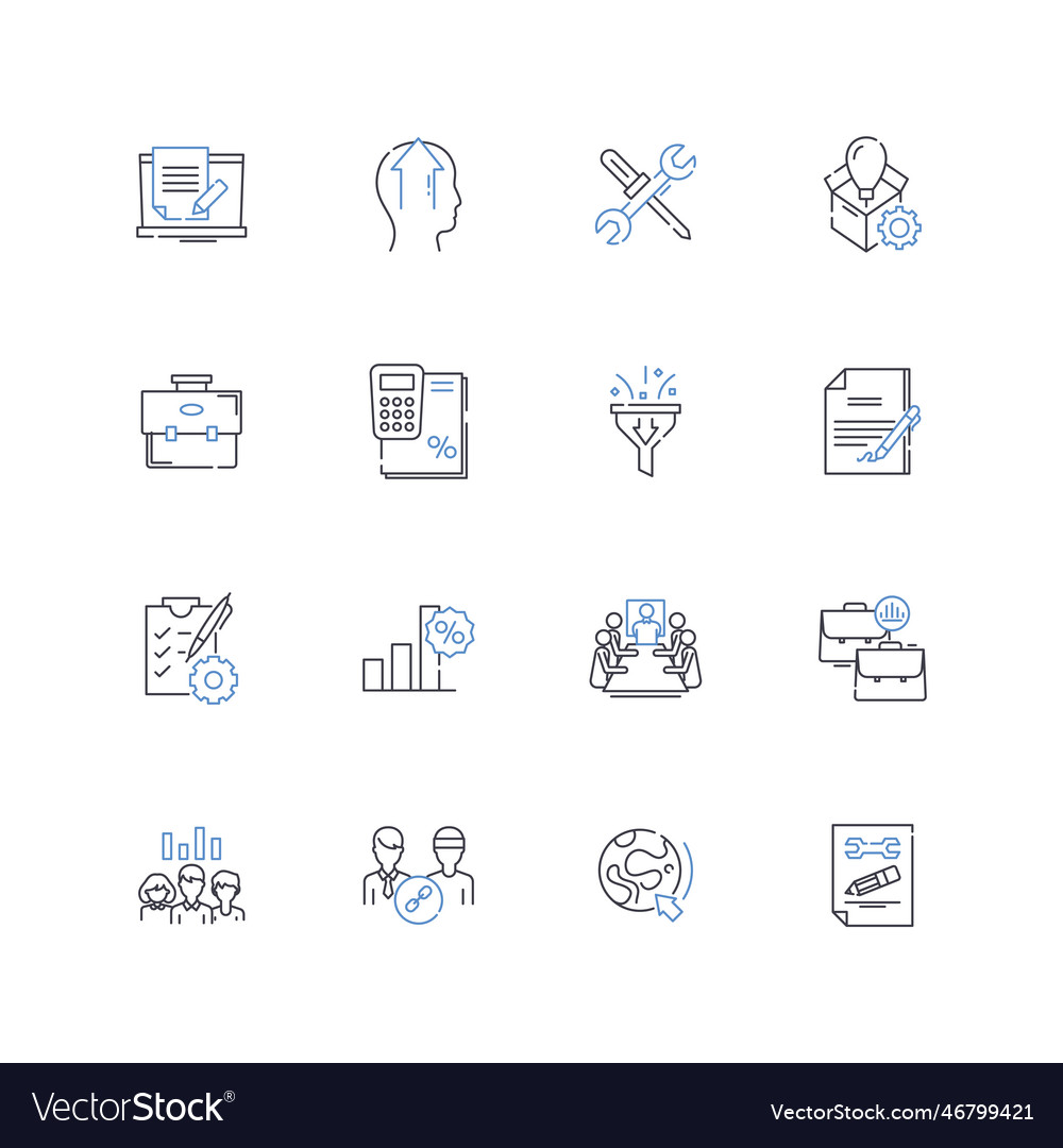 Cost optimization line icons collection