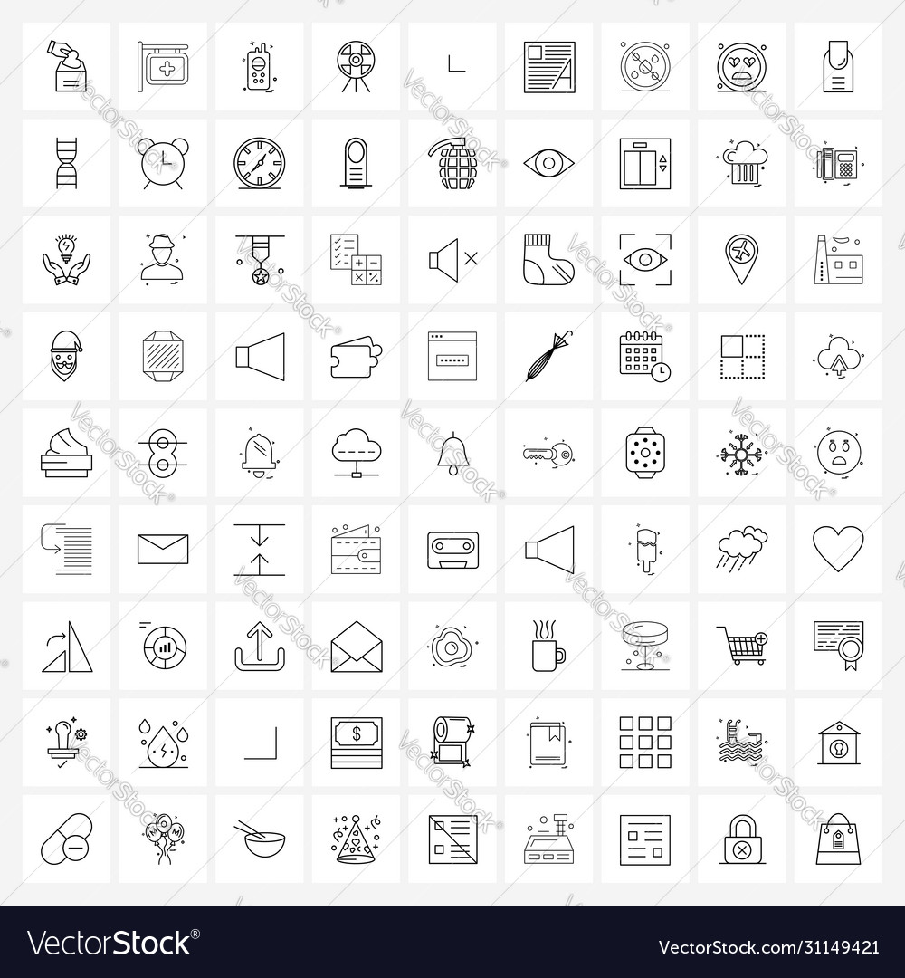 Isolated symbols set 81 simple line icons
