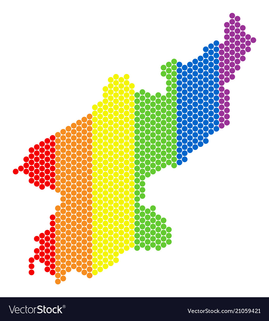 Lgbt spectrum dotted north korea map