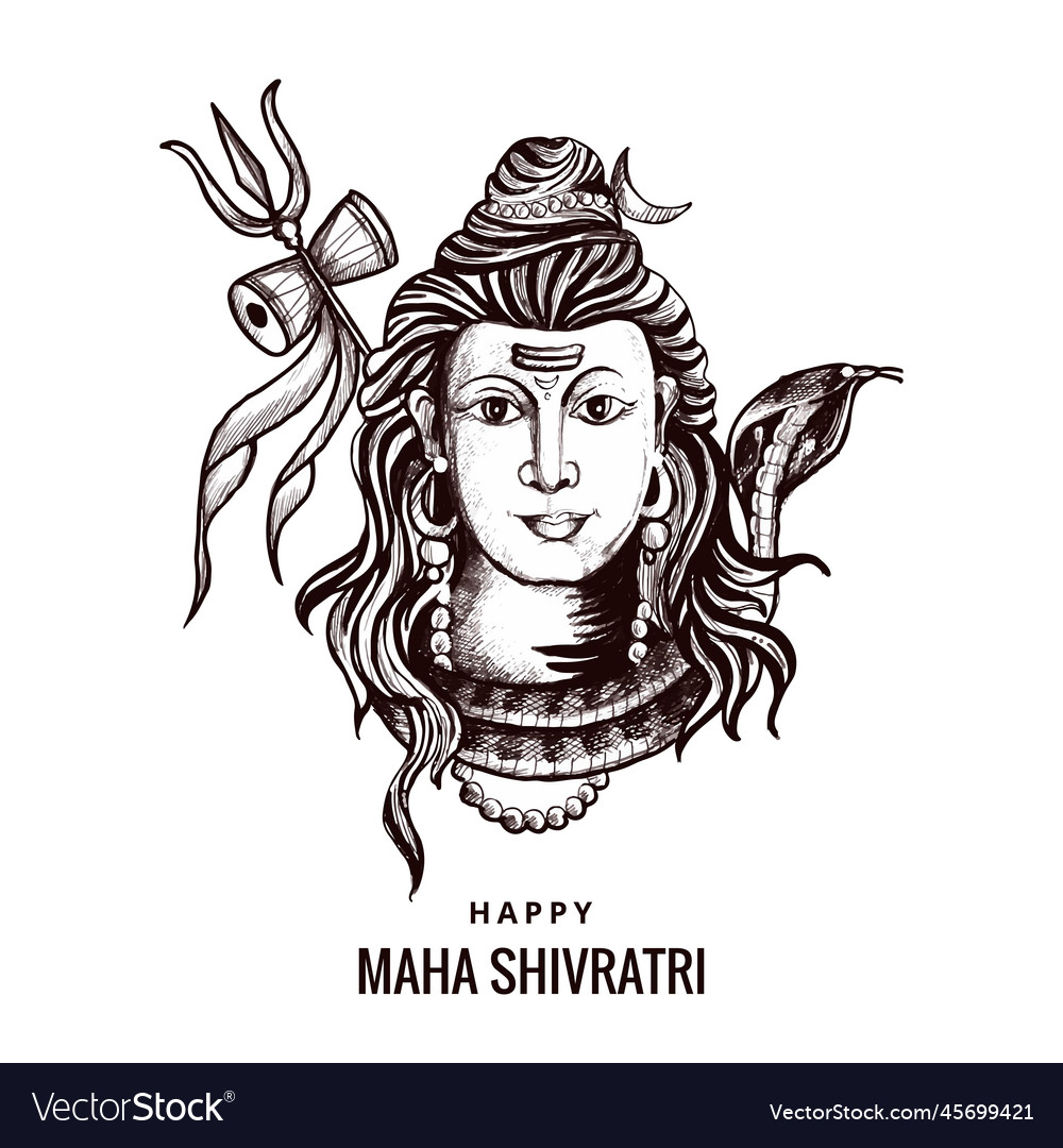 Lord shiva indian god of hindu for maha shivratri Vector Image