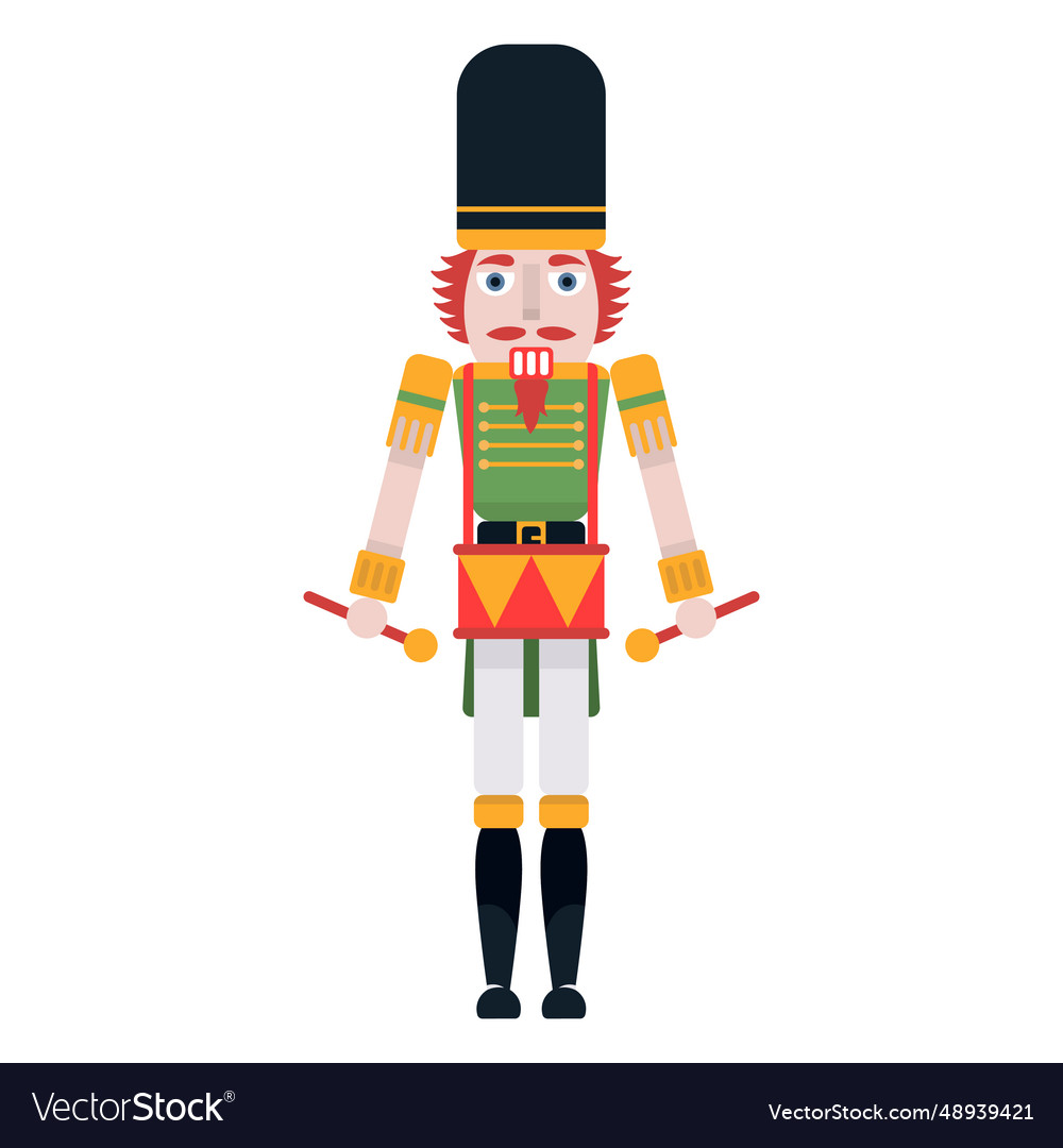 Nutcracker drummer color Royalty Free Vector Image