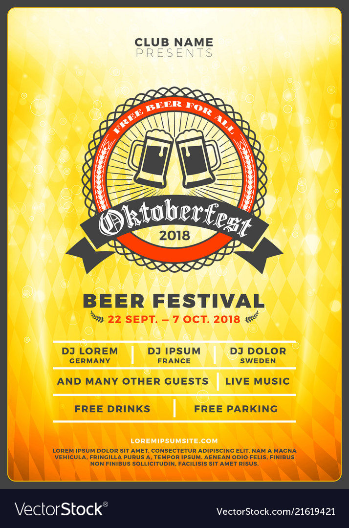 Oktoberfest beer festival celebration typography vector image Oktoberfest beer festival celebration typography