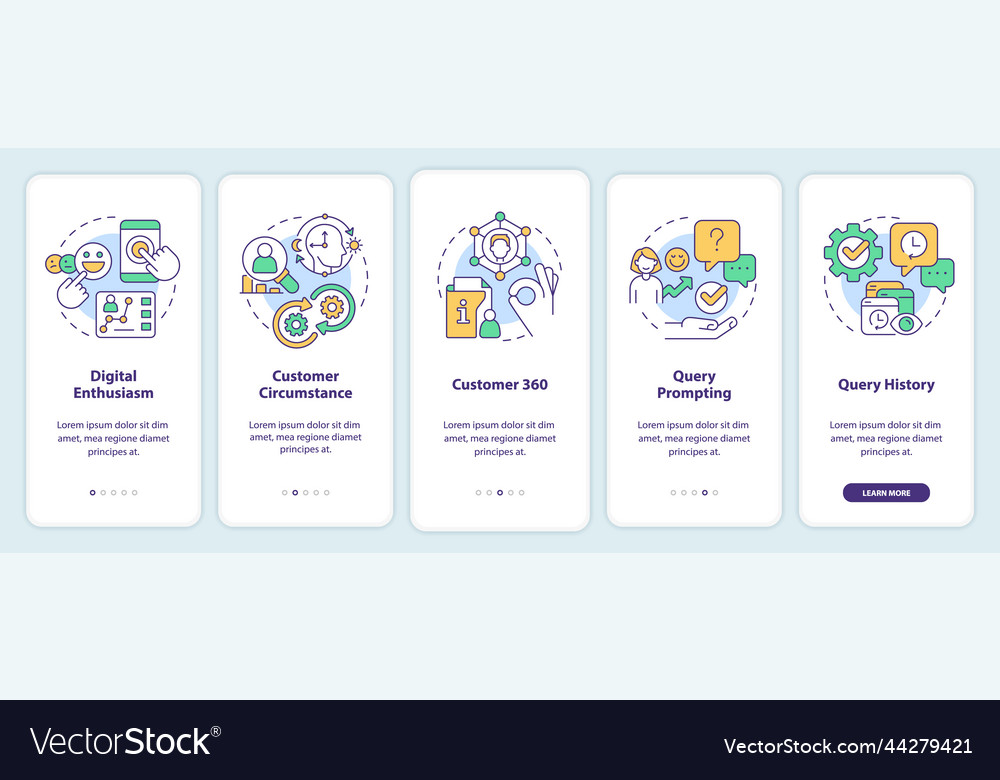 Principles of personalization onboarding mobile Vector Image Principles of personalization onboarding mobile