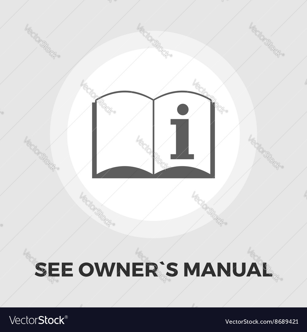 See owner manual icon flat