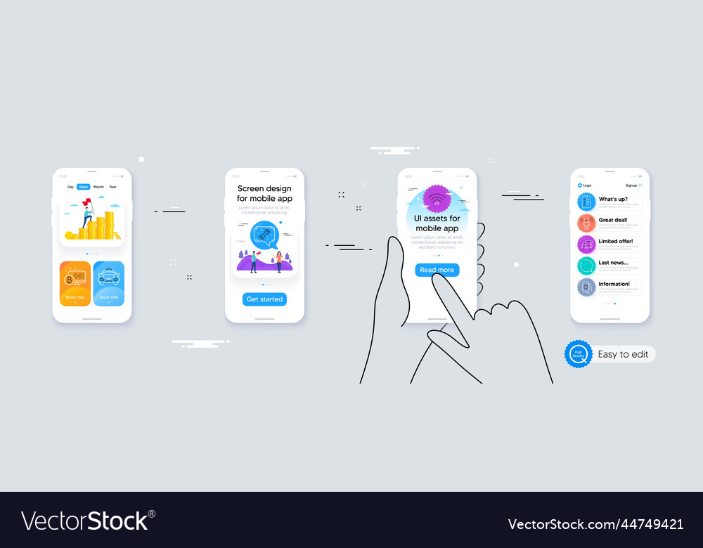 Set of wifi 3d app and bitcoin system line icons vector image Set of wifi 3d app and bitcoin system line icons