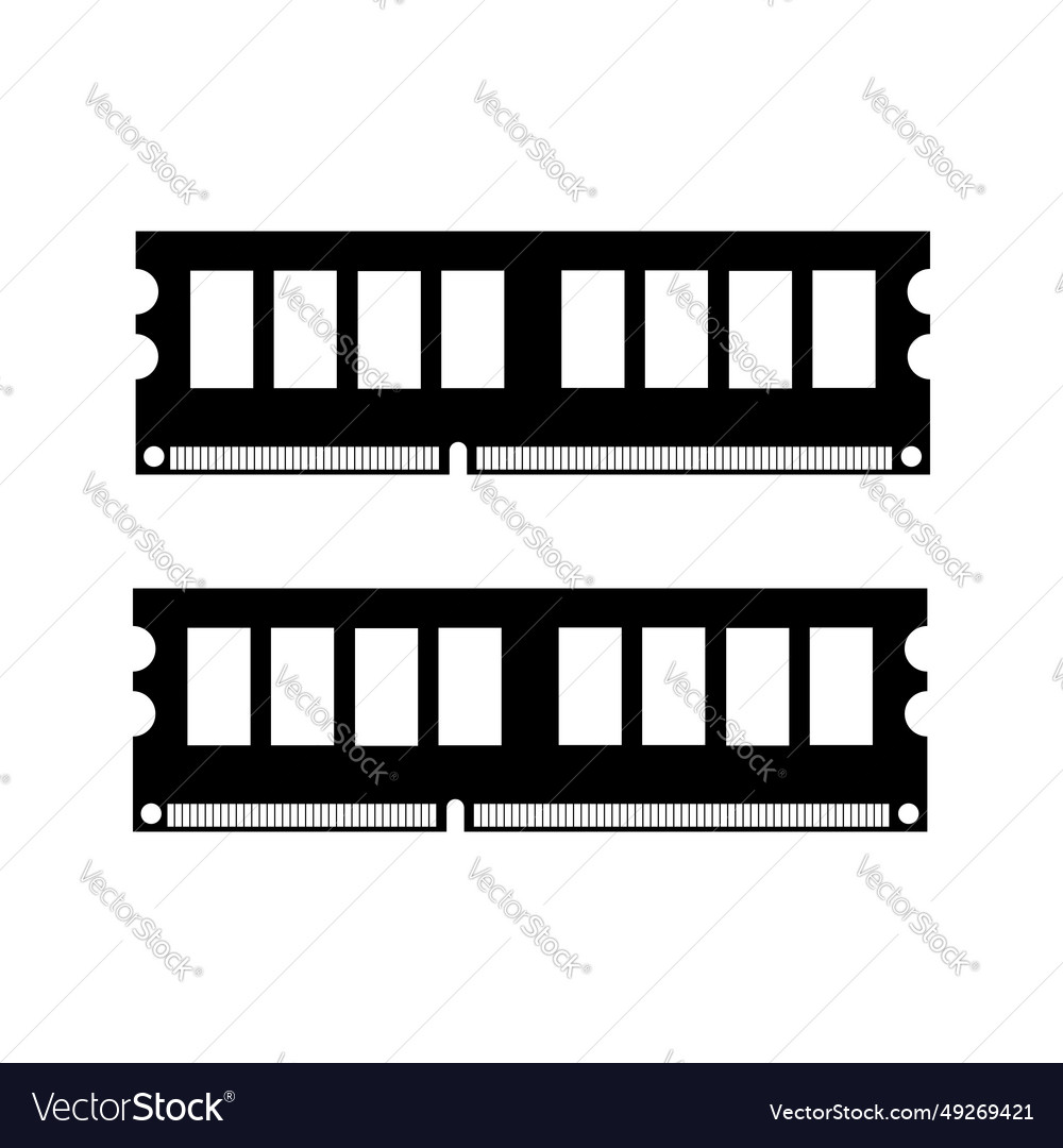 Simple of ram personal computer component icon vector image Simple of ram personal computer component icon