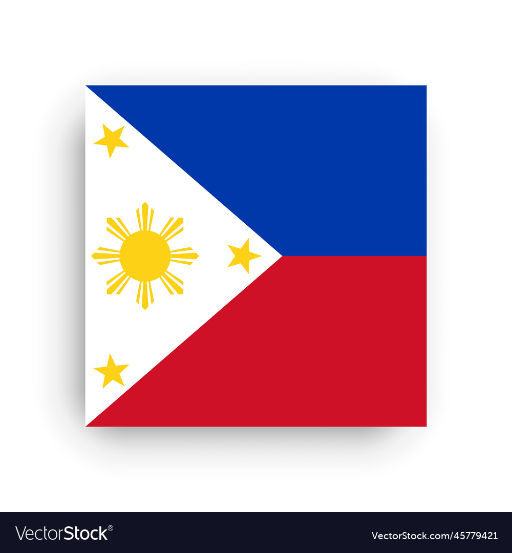 Square flag of philippines Royalty Free Vector Image