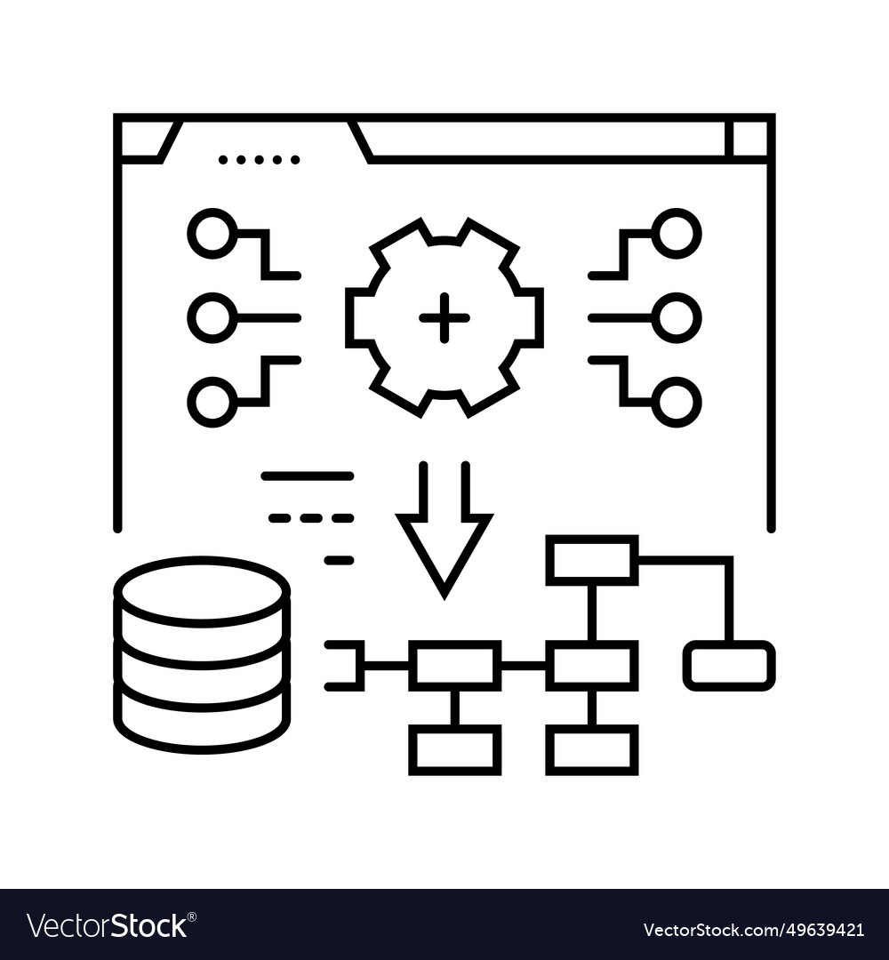 System deployment analyst line icon vector image System deployment analyst line icon