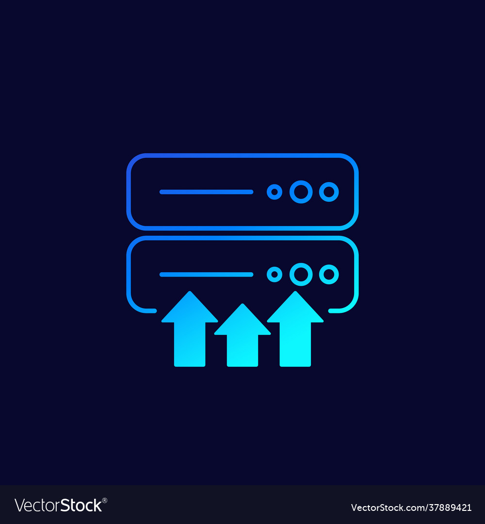 Upload to a server line icon