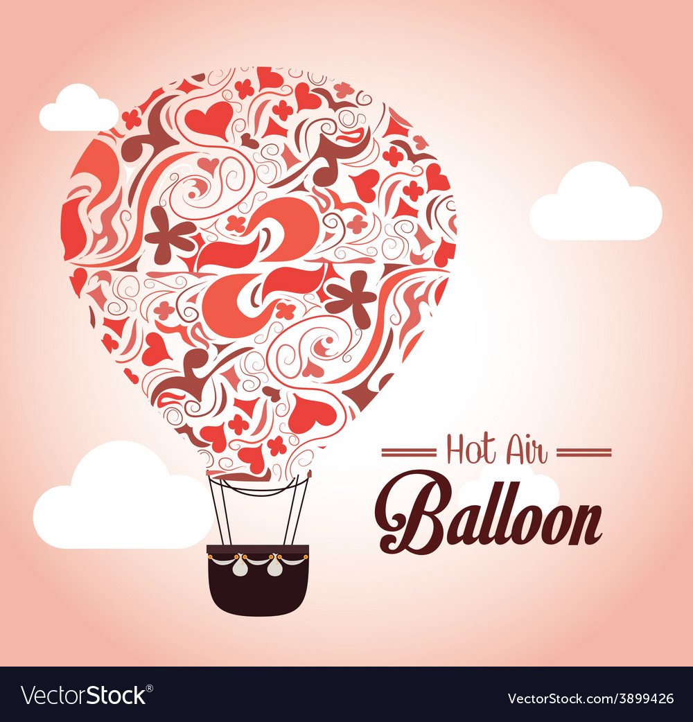 Air balloon over pink background