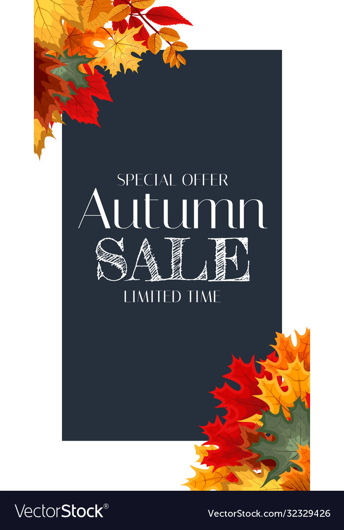 Autumn sale background template with leaves