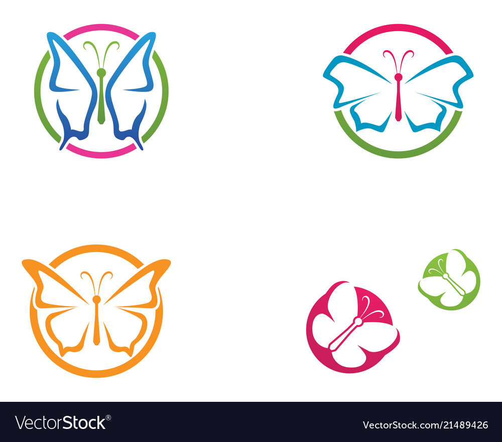 Butterfly Conceptual Simple Colorful Icon Logo Vector Image