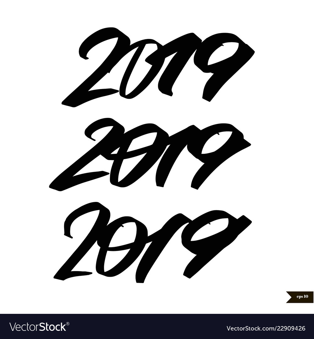 Chinese calligraphy for 2019 new year of the pig vector image Chinese calligraphy for 2019 new year of the pig