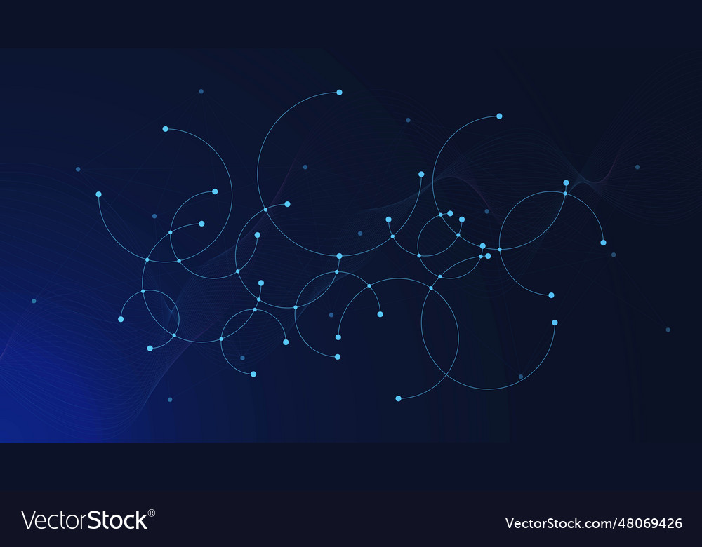 Circle lines and points connected for network vector image Circle lines and points connected for network