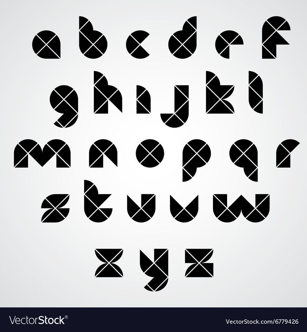 Digital style simple geometric font made