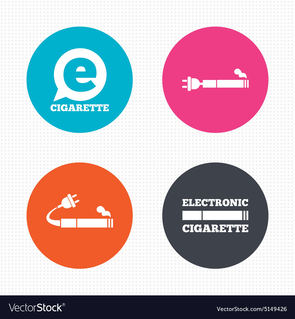 E-cigarette signs electronic smoking icons