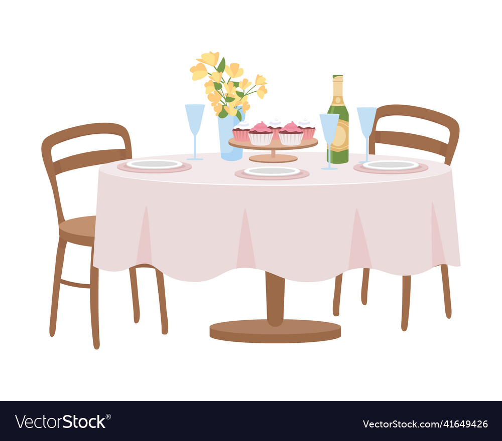 Festive board semi flat color object