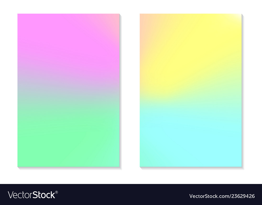 Gradient hologram backgrounds set of colorful vector image Gradient hologram backgrounds set of colorful