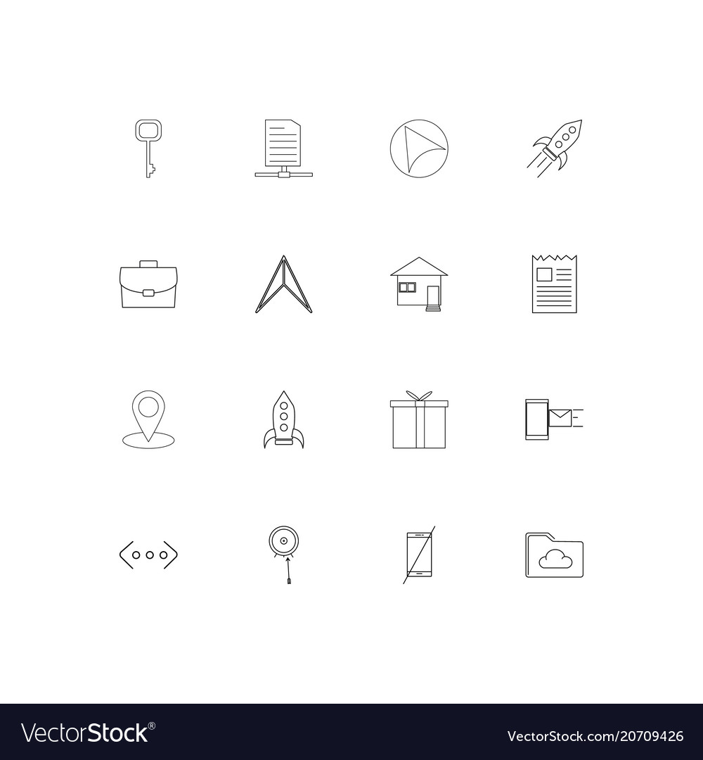 Internet of things simple linear icons set