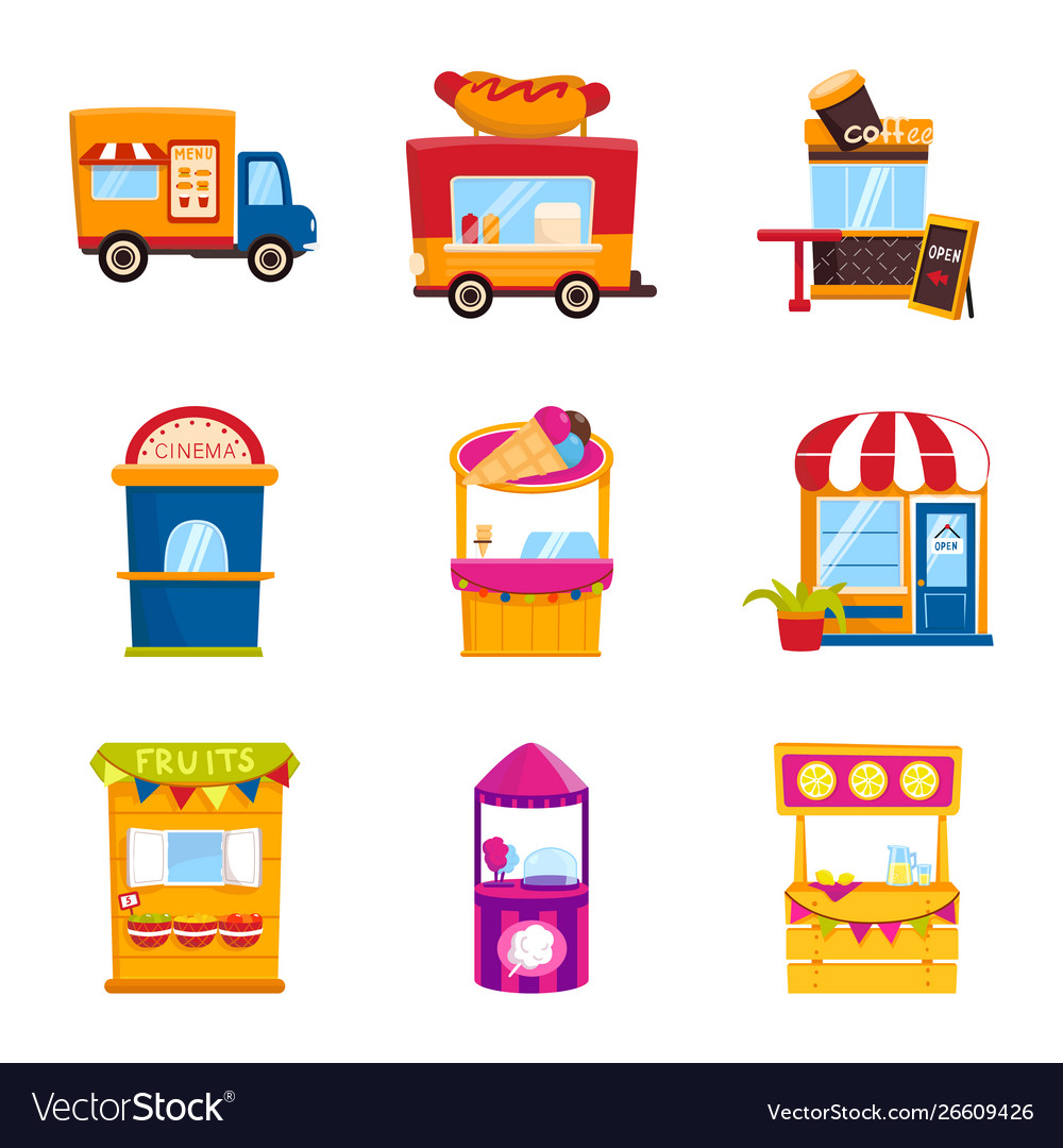 Isolated object and booth logo collection vector image Isolated object and booth logo collection