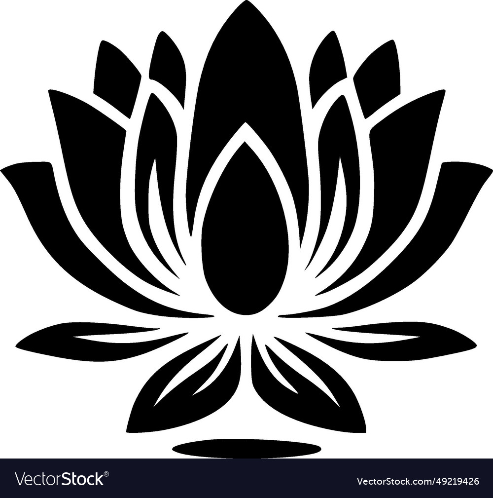 Lotus flower - minimalist and simple silhouette Vector Image