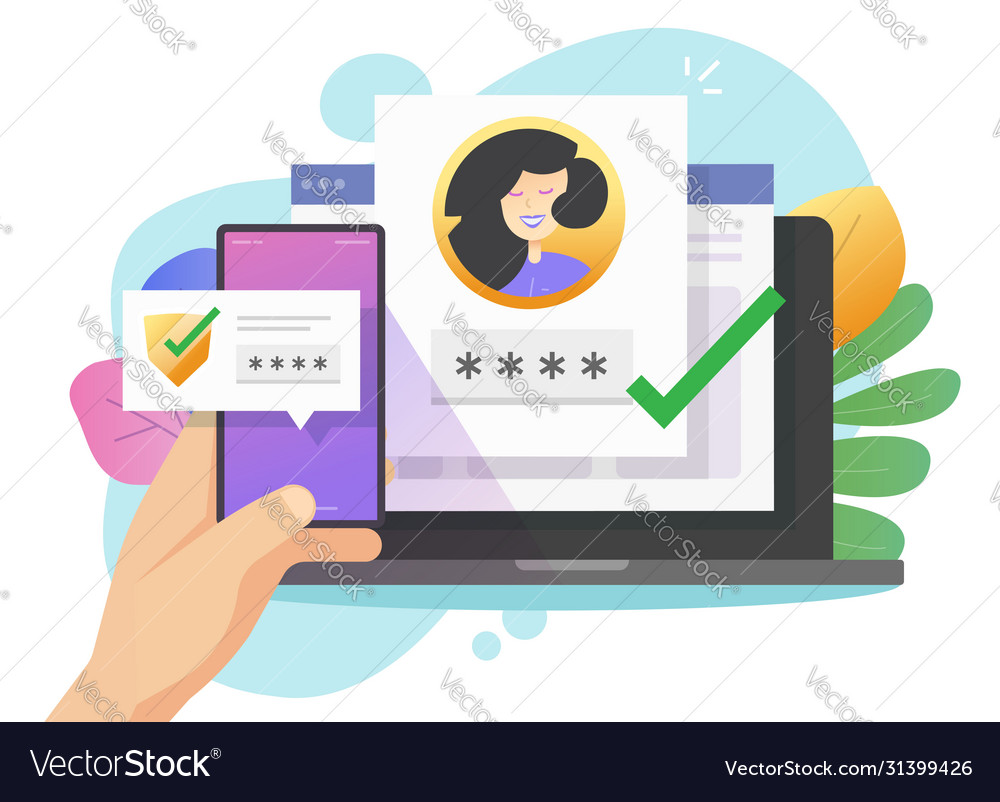 Password login verification code push message Vector Image