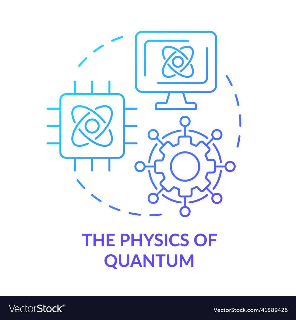 Physics of quantum blue gradient concept icon