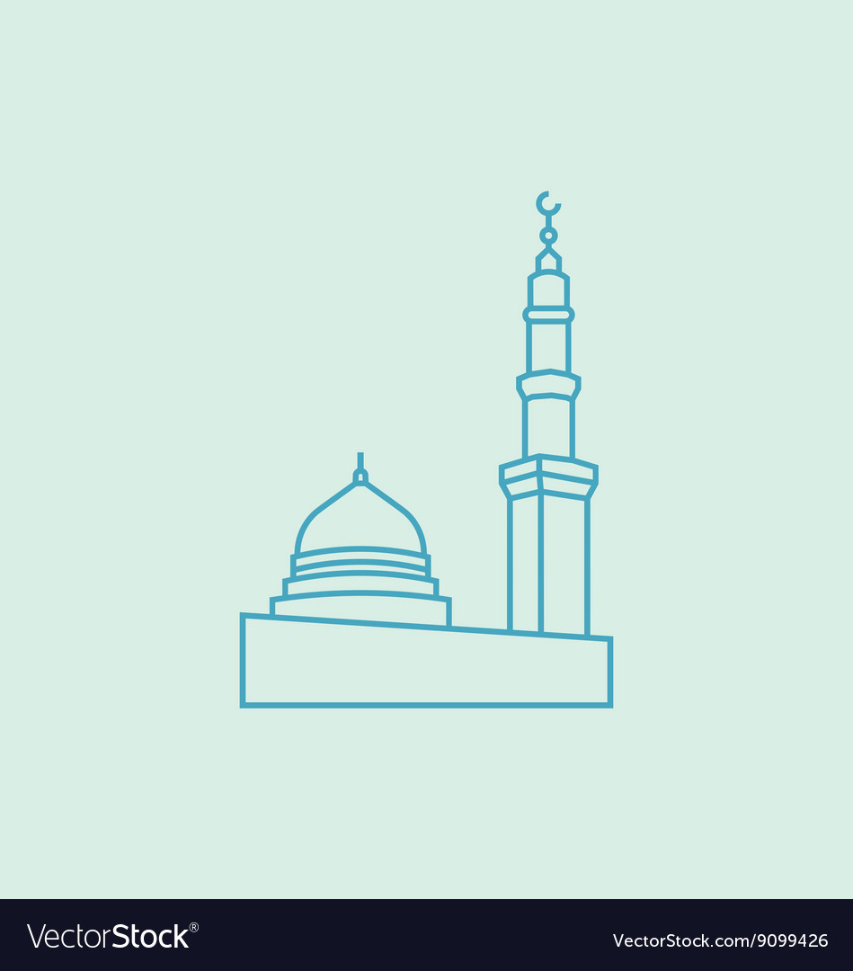 Prophet S Mosque In Madina Royalty Free Vector Image