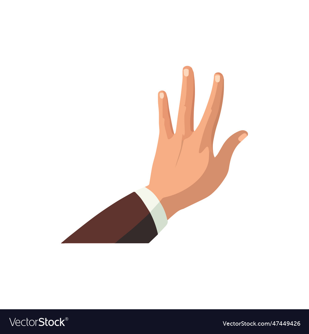 Set of hands showing different gestures palm