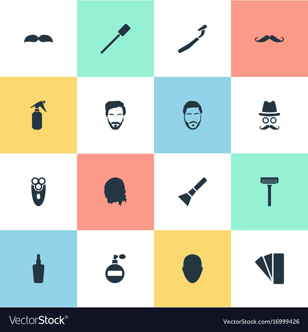 Set of simple barber icons