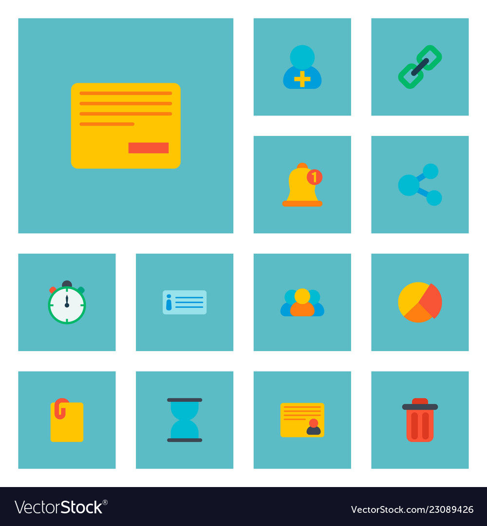 Set task manager icons flat style symbols Vector Image Set task manager icons flat style symbols