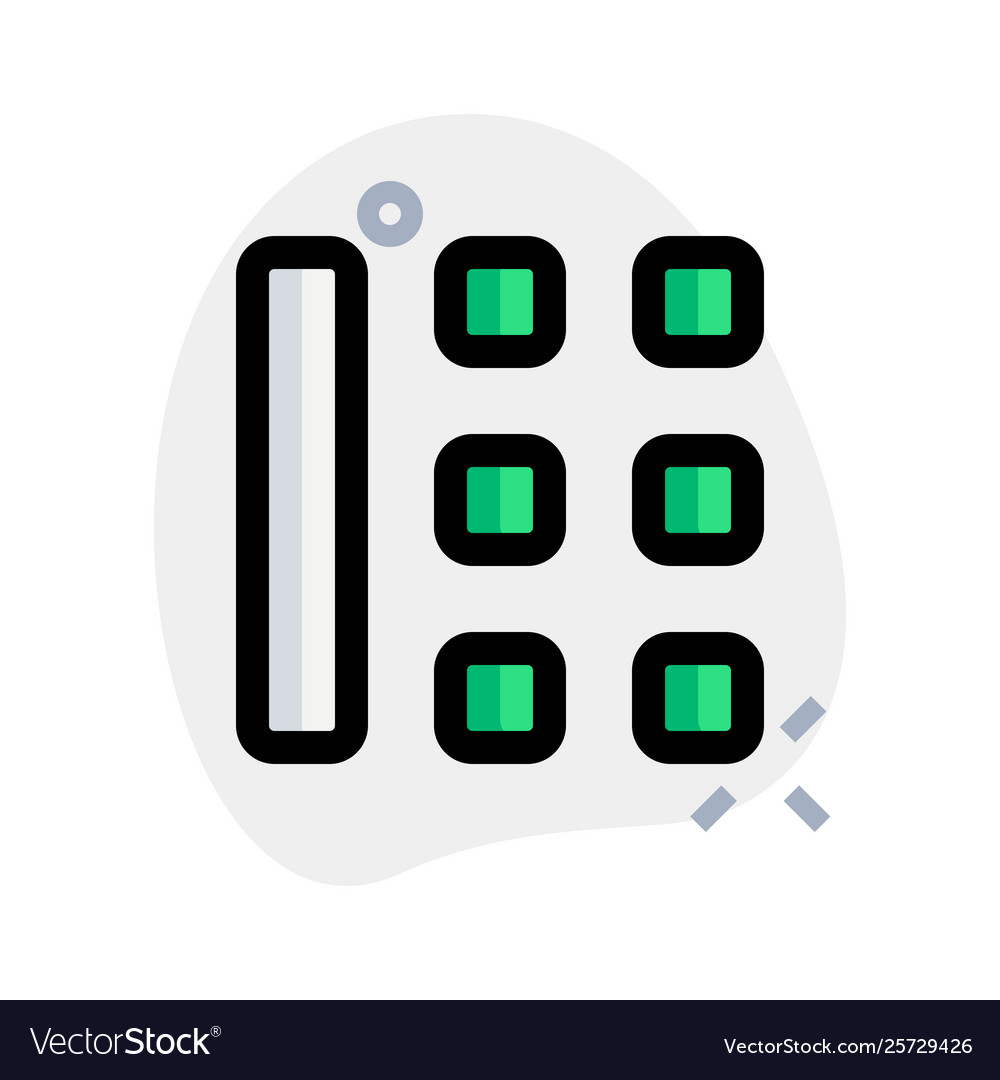 Square key with left column bar right side layout