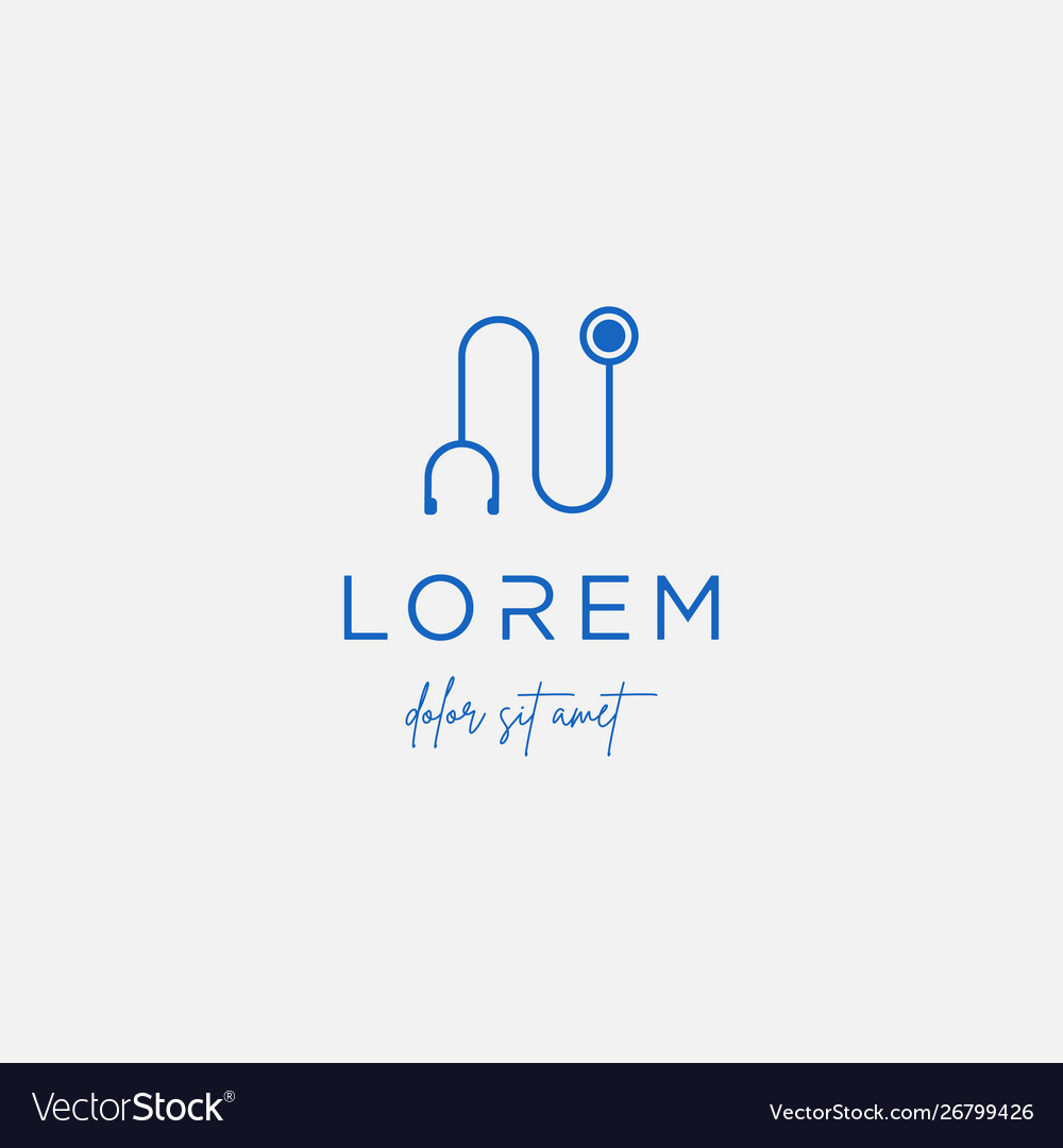 Stethoscope n letter logo design icon Vector Image Stethoscope n letter logo design icon