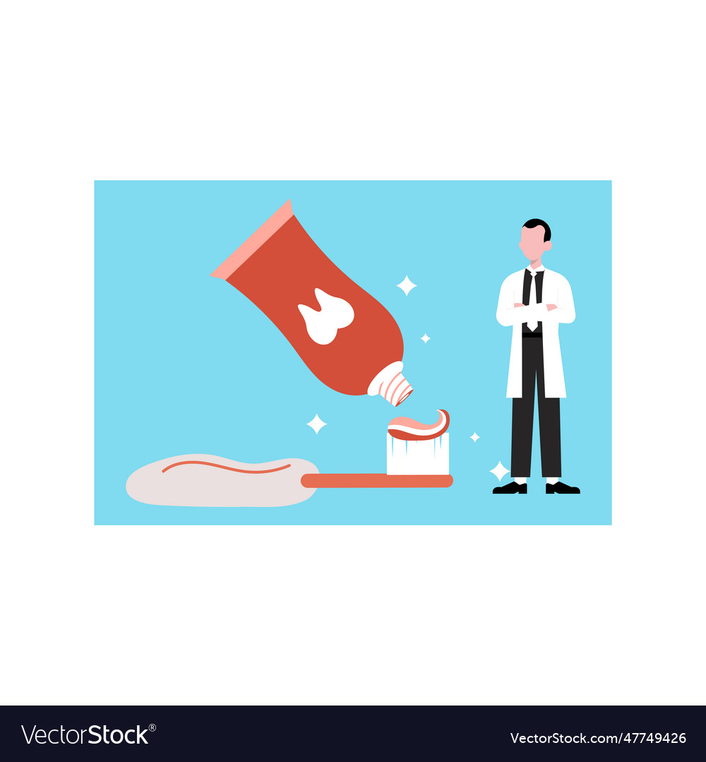 Toothpaste cleans the teeth Royalty Free Vector Image