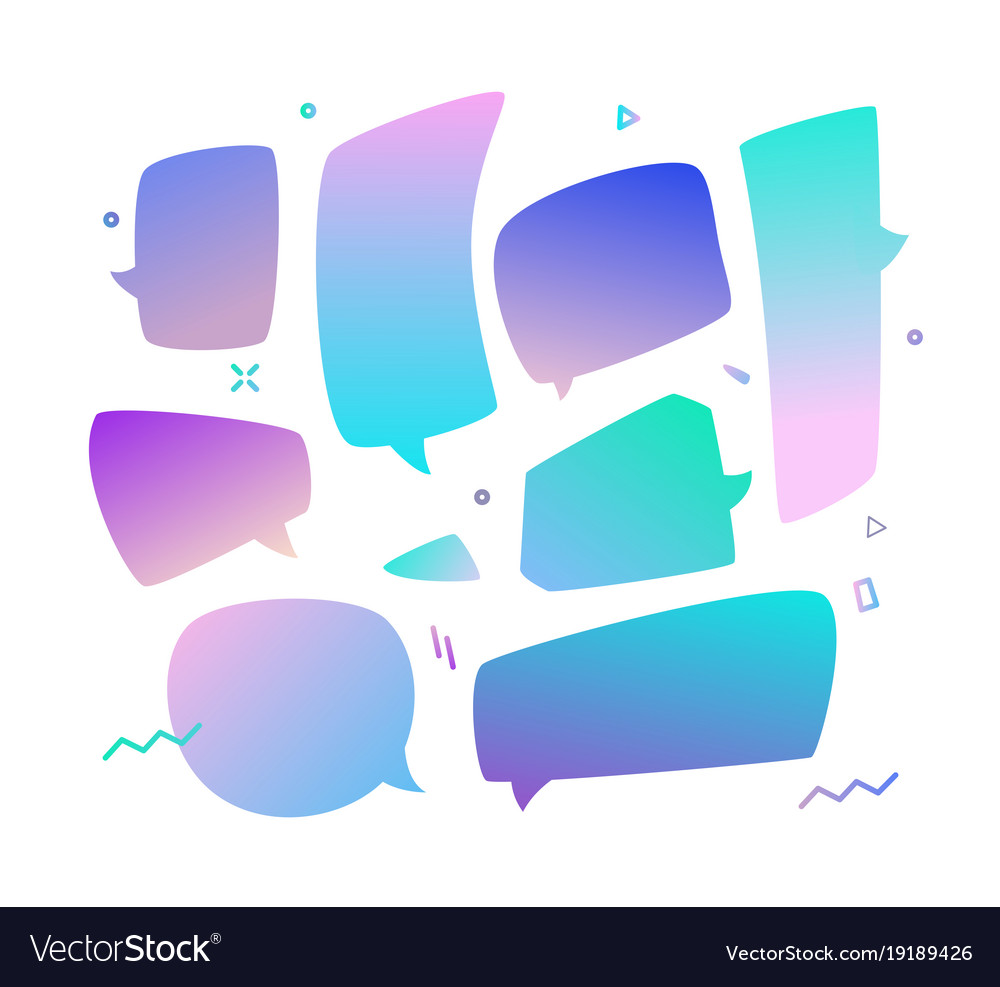 Trend speech bubbles set in a gradient design Vector Image